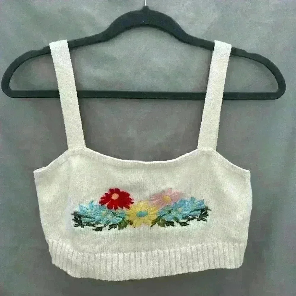 Knitted floral cami